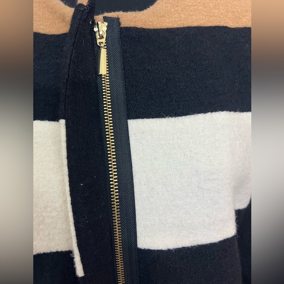 Chicos 100% Striped Colorblock Wool Pea Coat Size S - Picture 11 of 14
